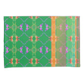 Roos Harten Abrikozen en Groene Pillowcase Kussensloop (Voorkant-Rechts)