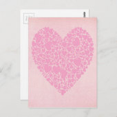 Roos harten briefkaart (Voorkant / Achterkant)