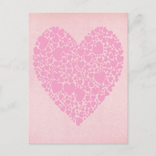 Roos harten briefkaart (Voorkant)