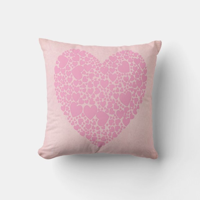 Roos harten kussen (Voorkant)