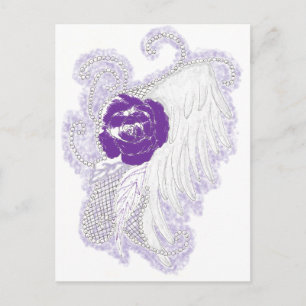 Roos Heart Paars Briefkaart