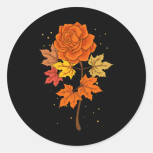 Roos Herfst herfst bladeren Thanksgiving dag Schat Ronde Sticker