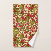 Roos heupen, rood, groen, geel bad handdoek (Handdoek)