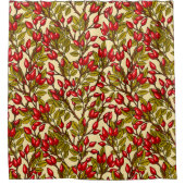 Roos heupen, rood, groen, geel douchegordijn (Voorkant)