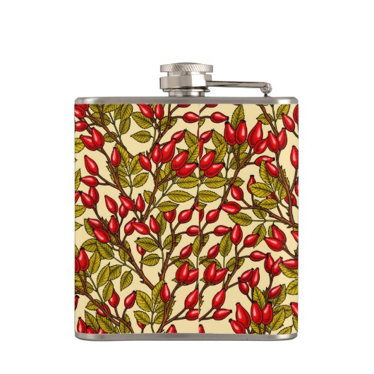 Roos heupen, rood, groen, geel heupfles (Achterkant)