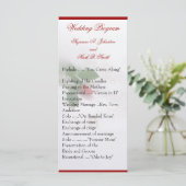 Roos huwelijksprogramma's programma (Staand voorkant)