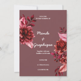 Roos huwelijksuitnodigingen Art Kaart