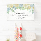 Roos Hydrangea Floral Vrijgezellenfeest Welkom Spandoek (Insitu)