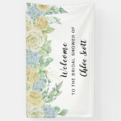 Roos Hydrangea Floral Vrijgezellenfeest Welkom Spandoek (Verticaal)