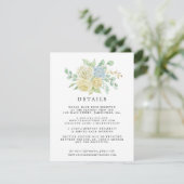 Roos Hydrangea Floral Wedding Gastengegevens Informatiekaartje (Staand voorkant)