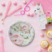 Roos hydrangelint papieren bordje (Feest)