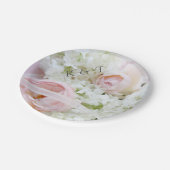 Roos hydrangelint papieren bordje (Gekanteld)