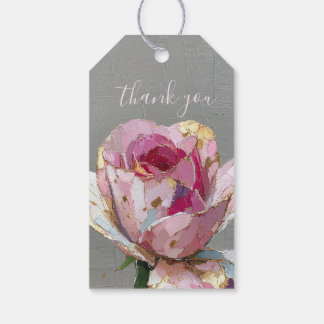 Roos Impasto Bloem Bruiloft Bedankje Gift Tags Cadeaulabel