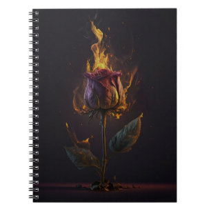 roos in brand notitieboek