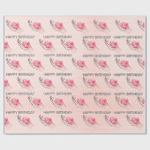 Roos in de hand op hart cadeaupapier (Vlak)