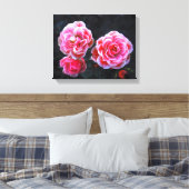 Roos in de winter canvas afdruk (Insitu (Slaapkamer))