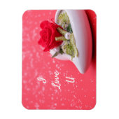 Roos in het hart magneet (Verticaal)