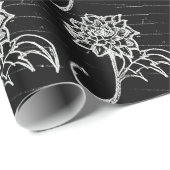 Roos in zwart cadeaupapier (Rol Hoek)