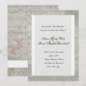 Roos Inverted Music Wedding Uitnodiging (Voorkant / Achterkant)