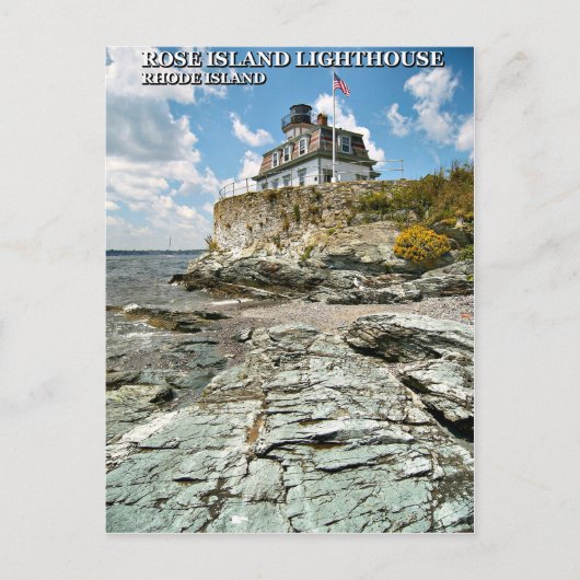 Roos Island Lighthouse, Rhode Island Briefkaart (Voorkant)