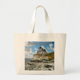 Roos Island Lighthouse, Rhode Island Grote Tote Bag