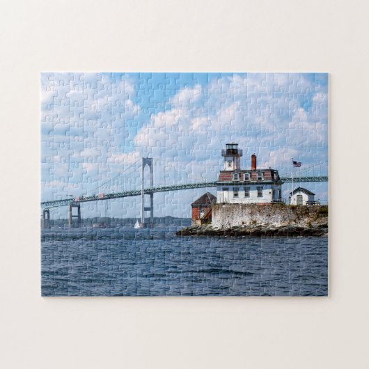 Roos Island Lighthouse, Rhode Island Legpuzzel (Horizontaal)