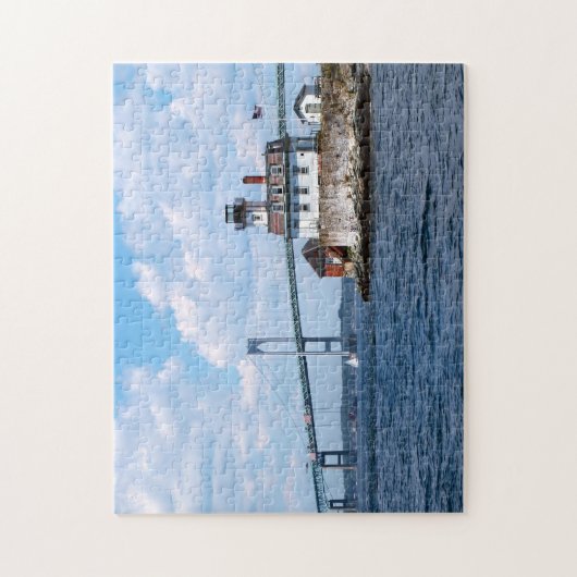 Roos Island Lighthouse, Rhode Island Legpuzzel (Verticaal)