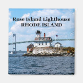Roos Island Lighthouse, Rhode Island Magnet Magneet (Voorkant)