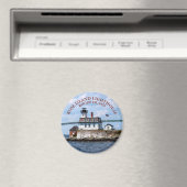 Roos Island Lighthouse, Rhode Island Round Magnet Magneet (Insitu (Vaatwasser))