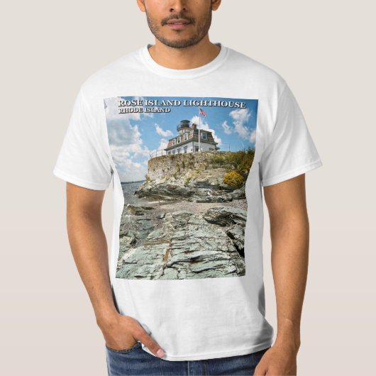 Roos Island Lighthouse, Rhode Island T-shirt (Voorkant)