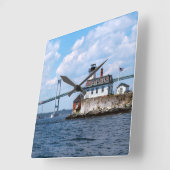 Roos Island Lighthouse, Rhode Island Vierkante Klok (Hoek)