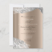 Roos Ivory Beige White Sweet 16th Bridal Silver Kaart (Voorkant)