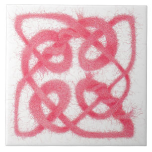 ROOS KELTISCHE KNOOP 6 "Keramische Tegel Tegeltje