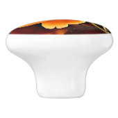 Roos Keramische Knop (Zijkant)