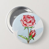 Roos Knop Ronde Button 7,6 Cm (Voorkant /achterkant)