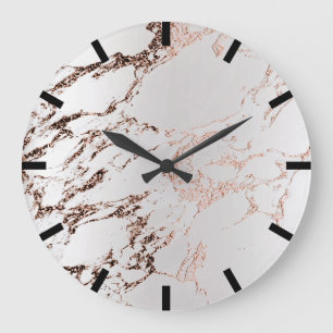 Roos koper Gold Carrara Marble Grey Stone Grote Klok