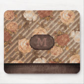  Roos koperschuimsteen | Stedelijk monogram Floral Muismat (Voorkant)