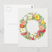 Roos krans Briefkaart (Voorkant / Achterkant)