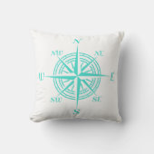 Roos Kustmakerij Nautical White Compass Kussen (Voorkant)