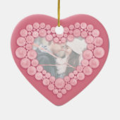 Roos Kwarts 2e bruiloft Jubileum hartroze Keramisch Ornament (Achterkant)