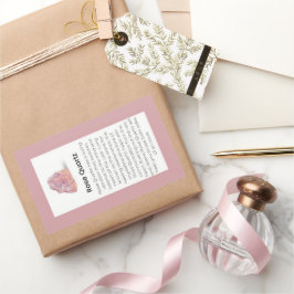 Roos Kwarts Crystal Betekenis Sieraden Pakket Labe Rechthoekige Sticker