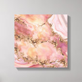 Roos kwarts en pastelroze marmer canvas afdruk (Voorkant)