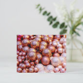 Roos kwarts kerst briefkaart (Staand voorkant)