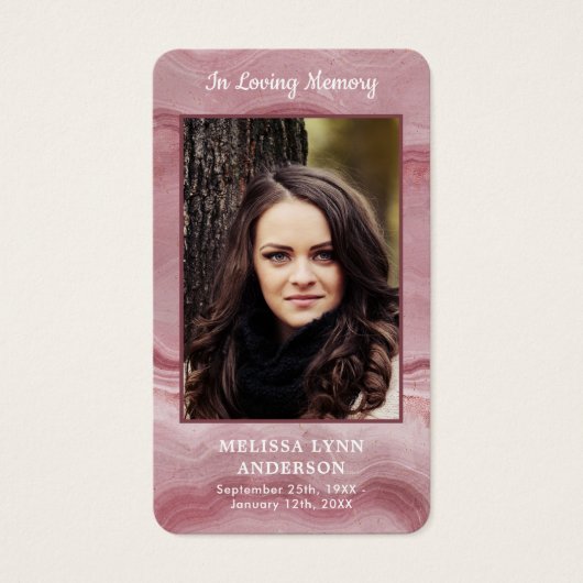 Roos Kwarts Memorial Foto Funeral Prayer Kaart (Voorkant)