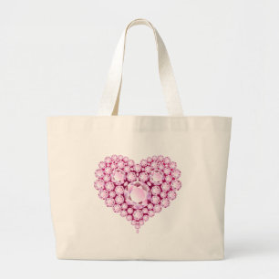 Roos Kwarts Pareltjes Grote Tote Bag