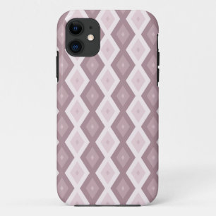 Roos kwarts roze diamantpatroon iPhone 11 hoesje