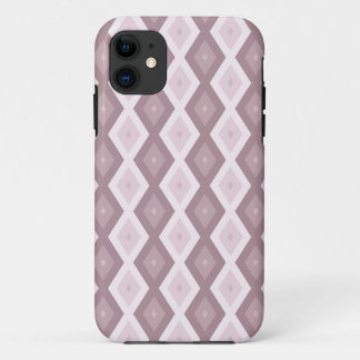 Roos kwarts roze diamantpatroon iPhone 11 hoesje