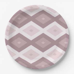 Roos kwarts roze diamantpatroon papieren bordje