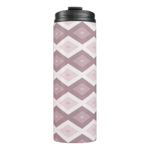 Roos kwarts roze diamantpatroon thermosbeker