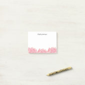 Roos kwarts roze Waterverf pony's Post-it® Notes (Op bureau)